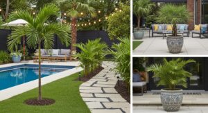 Needle Palm Trees in Landscaping