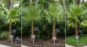 Needle Palm Trees with Other Palm Varieties